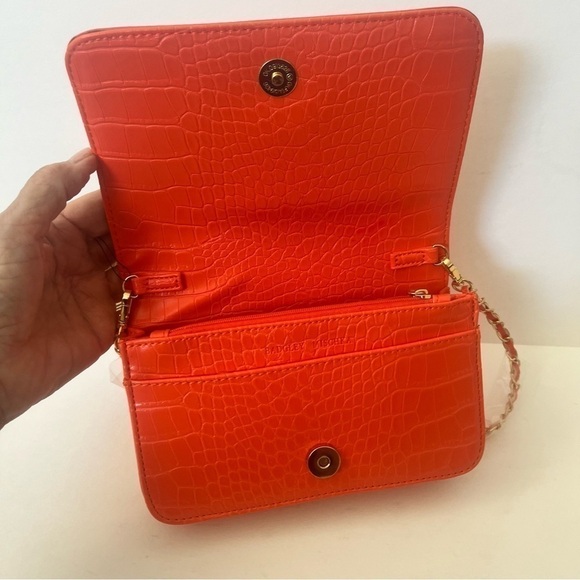 NWT Badgley Mischka Croco Crossbody Gold Chain Purse Handbag Small BM-4173 - Picture 6 of 10